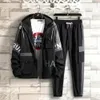 Mens Tracksuits Harajuku Style Tracksuit 2 Piece Set Long Sleeve Hoodie Jacket and Sweatpants Jogging Suit Lightweight Clothes Autumn 230310