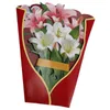 Cartões -presente novos cartões pop -up de papel Lily e Rose Flower Bouquet 3D Pop -Up Greeting Cards for Mom Mothers Day Greeting Cards todas as ocasiões Z0310