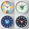 Horloges murales 8 pouces horloge murale ronde Design moderne montres silencieuses pour enfants salon chambre apprentissage horloges accessoires de décoration 230310