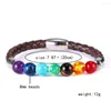 Strand Vintage 7 Chakra Pierre Naturelle Perles Bracelet À La Main Tissé Corde Charme Bracelets Pour Femmes Hommes Mode Bijoux En Gros