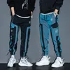 Męskie spodnie Hip Hop Streetwear Joggers Pants Men Student Casual Cargo Pant Spodni High Street Elastyczna talia luźna laser harem pant chłopcy 230310