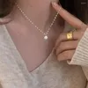 Choker 2023 Koreanische Mode 925 Sterling Silber Schmuck Einfache Gold Kette Shiny Kristall Zirkon Anhänger Halsketten Für Frauen Geschenk