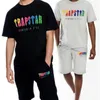 Trassões masculinas T-shirt T-shirt shorts de mangas curtas de mangas curtas Conjunto de impressão TRAPSTAR FEMNIMAGEM FENHOREIO