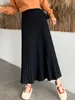 Skirts TIGENA Knitted Long Maxi Skirt Women Fall Winter Casual Solid Thick Warm A Line High Waist Ankle Length Skirt Female Ladies 230310