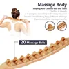 Andra massageföremål 20 Pärlor GUA SHA Massage Stick Carbonized Wood Back Scrapping Meridian Therapy Wand Muskel Relaxerande kropp Massager Guasha 230310