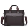 Briefcases Men's PU Leather Shoulder Fashion Business Bags Black Handbags for Document Leather Laptop Briefcases Laptop Bags for Men Work 230309