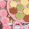 Moldes de cozimento 9pcs/conjunto 3d Snowflake de Natal Biscoito Biscoito Cutador de biscoitos ABS Ferramentas de decoração de molde de plástico