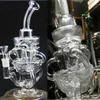 Berauschende Glas-Wasserbong-Wasserpfeifen, Glas-Wasserpfeifen-Recycler-Sprinkler, Perc-Glas-Ölplattformen, Dab-Bongs mit 14-mm-Gelenk