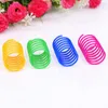 Cat Toys 4Pcs Plastic Spring Toy Colorful Coil Spiral Pet Action Wide Durable Interactive Accessory Kitty Training