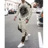 Chándales para hombre 2 piezas Activewear 3D Lion Print Camisa de manga larga Conjunto Street Casual Wo Plus Tamaño 230310