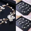 Nakrycia głowy Western Wedding Hair Akcesoria ręcznie robione kwiat Pearl Pas Bridal Jewelry Ornament Fashion Hairpin Headdress Pałąk głowa