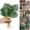 Decoratieve bloemen 5 stks kunstmatige eucalyptus bladeren tak groen eucalipto blad nep plantenbloem voor bruiloft bruid boeket diy feest