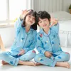 Pajamas Children Cartoon Short Sleeve Shorts Nightwear Baby Girls Fashion Cute Print Pijamas Set Boys Long Sleeve Pajamas 2Pcs 230310