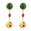 Oorbeweging Middeleeuwse hanger met Diamond Round Long Women's Simple Fashion Earrings Bohemia