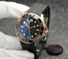 Orologio di alta qualità Lunetta in ceramica Rologio Blu 42MM Uomo Orologi da uomo Movimento meccanico automatico Orologio da polso di lusso Argento