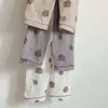 Pigiama 1-7Y Set pigiama per bambini Baby Boys Grils Sleepwear Orso Stampato Manica lunga Risvolto Top Pantaloni lunghi Pigiama per bambini Nighwear 230310