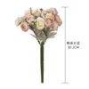 Fiori decorativi 1 bouquet 18 teste peonia artificiale tè rosa camelia panno fiori finti flores per giardino domestico fai da te decorazione di nozze