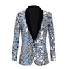 Herenpakken blazers heren laser luxe pailletten blazer jasje sjaal revers revers een knop glanzend trouwfeestje diner tuxedo nachtclub gastheer mannelijk 230310