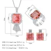 مجموعة مجوهرات Padparadscha Diamond Vintage 100 ٪ REAL 925 Sterling Silver Wedding Rings Necklace for Women Grodal Jewelry