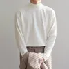 メンズTシャツ冬のハーフハイカラーボトムシャツ韓国ファッションシャツのための長袖シャツソリッドカジュアルハラジュク230310