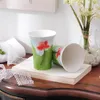 Zestaw akcesoriów do kąpieli Kreatywny 5 -częściowy ceramiczny świeży Lotus liść łazienka w myśniu sztuka moda Emalia kość China Prezent ślubny