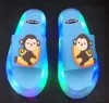 The latest luminous children shoes strawberry glass slipper shining lamp slippers many styles to choose from support custom logo