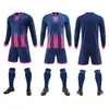 Ensembles de course pour hommes Survetement Football Kit Shorts Enfants Maillot de football à manches longues Costume Kits de football Futbol Formation Uniforme Ensembles Personnalisé 230309