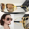 Gold-Schwarz-Titan-Seitenschutz-Sonnenbrille für Herren, schattierte, blendfreie Gläser, Sonnenbrille, Designer-Damen, quadratische Doppelsteg-Brille, Outdoor-Drivin-Lünette