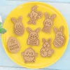 Backformen 8PCS Ostern Cookie Cutter Ei Keks Form 3D Cartoon Fondant Werkzeug Form Dekorationen 2023