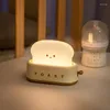 Night Lights Bread Maker LED Light USB Charging Dimming Bedroom Children Timing Sleeping Lamps Fun Switch Mood Toast