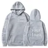 Herrtröjor tröjor din egen design varumärke personliga anpassade män kvinnor text diy hoodies sweatshirt casual hoody kläder mode 230310