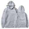 Heren Hoodies sweatshirts je eigen ontwerpmerk foto gepersonaliseerde aangepaste mannen vrouwen sms'en diy hoodies sweatshirt casual hoody kleding mode 230310