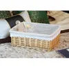 Storage Baskets Wicker Basket with Liner Woven Storage Bins Rectangular Shelf Baskets for Home Bedroom Bathroom Organizing Natural Brown 230310