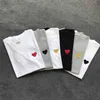 Designer T shirt COMMES DES GARCONS Cotton Fashion Brand Red Heart Embroidery T-shirt Women's Love Sleeve Couple Short Sleeve Men cdgs play 2023
