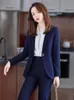 Abiti da donna Blazer Primavera Set da due pezzi Pantaloni Abito blu Elegante blazer Pantaloni Giacca Abbigliamento Cappotto da lavoro Set da 2 pezzi Pantaloni da donna 230310