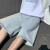 Men's Jeans Spray Paint Retro Black Blue Shorts High Quality Hip-Hop Skateboard Ripped Summer Street Clothing Men And Women