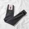 Dżinsy damskie Vintagwomen wieżowce Dżinsy Prosty stały kolor mody Slim MuJer Pencil Pants All-Match Chuda Elastyczność Dżinsowe spodnie 230310