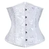 Women's Shapers Underbust Corset Jacquard Floral Bustier Plus Size Outfit Gothic Gorset Waist Trainer Shaper Front Bust Slimming Cincher