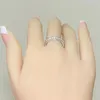 Eheringe, schlicht, für Damen, Party, Finger, schillernder kubischer Zirkon, Jahrestag, weiblicher Geschenkantrag, Ring, zeitloser klassischer Schmuck