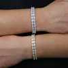 Bracelets de charme 8mm Iceiro de pulseira quadrada quadrada de zircônia cúbica Hiphop dourado cor prata cz jóias de moda masculina