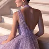Sukienki imprezowe Sharon powiedział luksusowe koraliki Dubai liliowe sukienki wieczorne dla kobiet weselne przyjęcie eleganckie długie arabskie bal