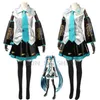 Anime Super Alloy Miku Cosplay Costumes Dress Girl's Cloth any size PU leather Y0903286H