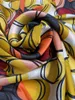Écharpe carrée pour femmes, châle 100% soie, matière, lettres jaunes, motif à pois, taille 170cm - 63cm