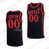 Custom costura a camisa de basquete dos astecas do estado de San Diego 20 Matt Bradley 12 Darrion Trammell 15 Leonard 5 Lamont Butler Jaedon Ledee Parrish Johnson Seiko Flynn