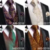 Mäns västar Hi-Tie Silk Vuxen Mäns väst för kostym Luxury Paisley Floral Plaid Suit Vest and Tie Set Blue Gold Red Sliver Wedding Vest Men 230310