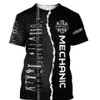 Мужские футболки мужская футболка винтажная футболка летняя одежда персонализированная имени Механик 3D -принт 5xl Street Casual Sports Негабаритный пуловер 230310