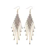 Boucles d'oreilles à tige mode long plein diamant gland féminité filet coréen rouge polyvalent exagéré boucles d'oreilles goujon