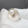 Anelli a grappolo fatti a mano personalità alla moda creativa intarsiata perla d'acqua dolce naturale anello in argento sterling 925 regalo di gioielli femminili