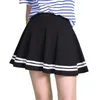 Rokken dames mode solide kleur preppy stijl hoge taille chic stiking streep geplooid een lijn mini school schattige zoete meisjes dansrok