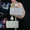 Chains Out Come From Nothing Letters Pendant Necklace Full Paved Bling 5A CZ CFN Charm Men's HipHop Geometric Rectangle Jewelry
